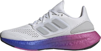 Atlete vrapimi Adidas Pureboost 22 W HQ8576, për goca, me amortizim Boost, të bardha me vjollcë rozë