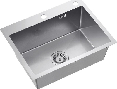 Lavaman kuzhine Quadron Steel LUKE 110 WORKSTATION, çelik inox, për dollap 60 cm, nikël i furçuar