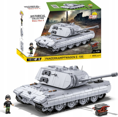 Set ndërtimi COBI Panzerkampfwagen E-100, shkallë 1:28, 37cm, shumëngjyrësh