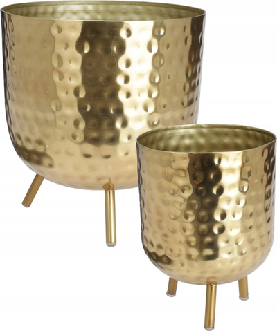 Set saksesh Home Styling Collection, metal, me këmbë, ngjyrë ari