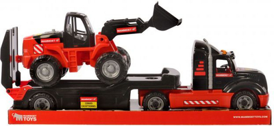 Lodër kamion Polesie Mammoet Truck Torpedo, 70cm, me eskavator, i kuq e zi