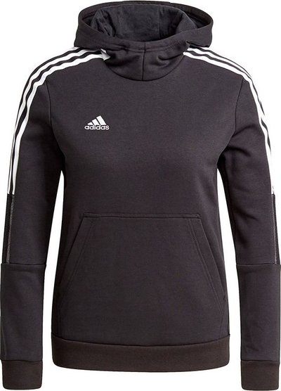Bluzë me kapuç Adidas Tiro 21 Jr GM7326, xhep kangur, për kalamaj, e zezë