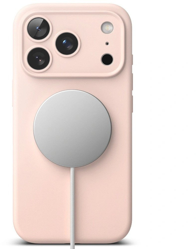 Mbulesë telefoni Ringke Silicone Magnetic MagSafe për iPhone 17 Pro Max, magnetike MagSafe, rozë