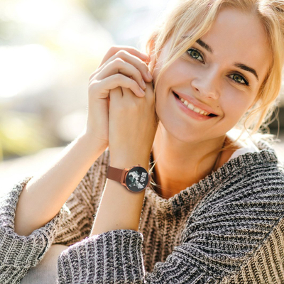 Smartwatch Bemi ARI, ekran me prekje, dy rripa, argjendtë