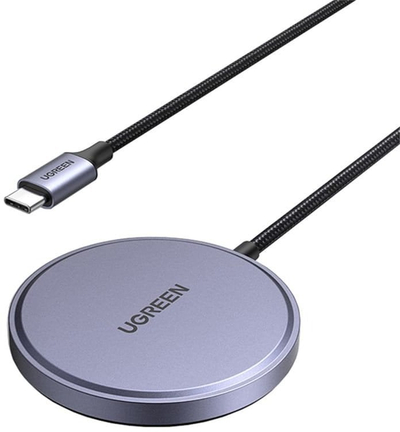 Karikues wireless UGREEN me magnet MagSafe Qi2, 15W, kabllo 1.5m, i bardhë, set me 2 copë