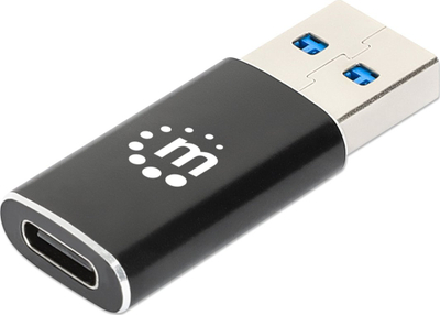 Adapter USB Manhattan, USB-A në USB-C, 10 Gbps, i zi