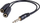 Kabllo Logo - Jack 3.5mm (M) -  2x Jack 3.5mm (F), 0.2m, e zezë