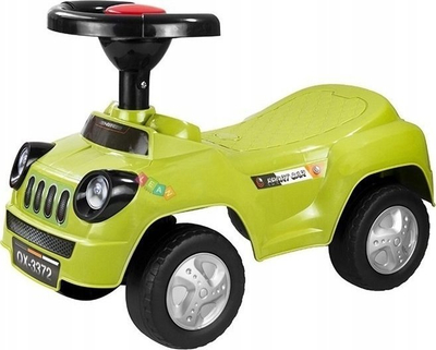 Makina lodër Ride-On OX-3372, makinë lëkundëse për kalamaj, me timon dhe fishkëllimë, jeshile