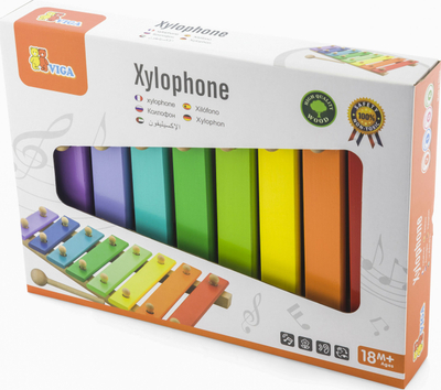 Ksilofon druri Viga Colorful Xylophone, 8 nota, shumëngjyrësh