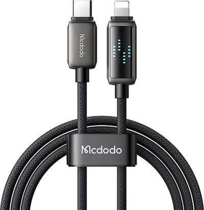Kabllo karikimi Mcdodo CA-2630 USB-C në Lightning, 36W, 1.2m, e zezë