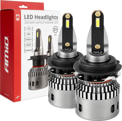 Llamba LED veture AMIO K3 H7 12V, 6000K, Canbus, e bardhë