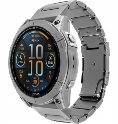 Rrip titaniumi FIXED për Garmin QuickFit 26mm, titani natyral, gri