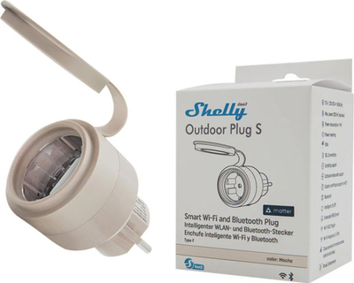 Prizë inteligjente Shelly Outdoor Plug S Gen3, Wi-Fi, për përdorim të jashtëm, e zezë