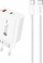 Полнач за ѕид HURTEL A6MaxC, 20W, USB A и USB C, со кабел 1m USB C, бел