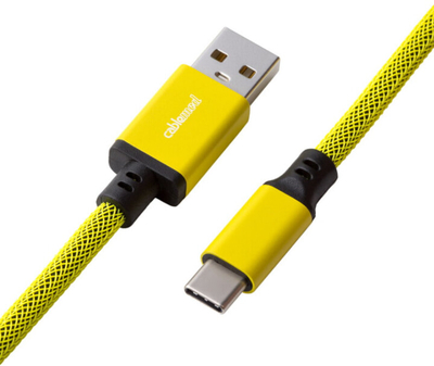Kabllo spirale CableMod Classic, USB-C/USB-A, 1,5m, e verdhë