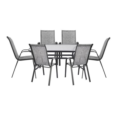 Set ngrënieje 7-pjesësh Bruno 140×80 cm + 6 karrige Leon