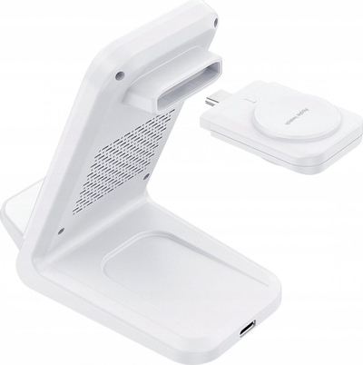 Karikues wireless 4 në 1 Choetech T600, 15W, MagSafe, i bardhë