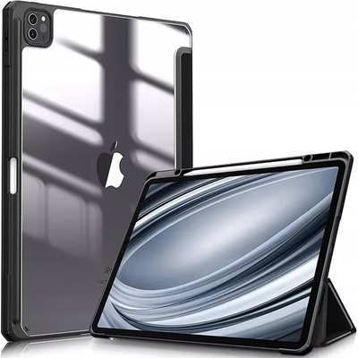 Mbulesë mbrojtëse Hard Crystal për tablet Apple iPad Pro 11 Gen 5 2024, 11\", me kapak flip, e zezë