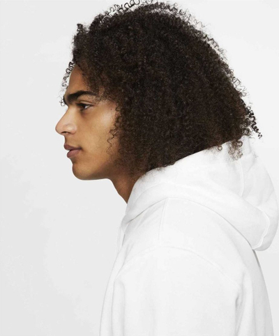 Bluzë me kapuç Nike Sportswear Club Fleece për meshkuj, pambuk, e bardhë e zezë