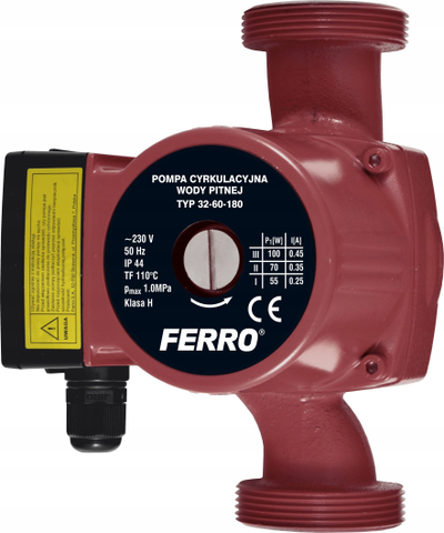 Pompe qarkulluese Ferro 0302W 32-60-180, për ngrohje dhe panele diellore, trup gize