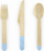 Set takëmesh druri Wooden Cutlery Blue, 16cm, 18 copë, blu