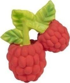 Lodër për kafshim Oli &amp; Carol Valery the Raspberry, gomë natyrale, pa BPA, e kuqe