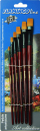 Set penelash Titanum Artistic Brushes, 6 copë, fije sintetike, dorezë e kuqe