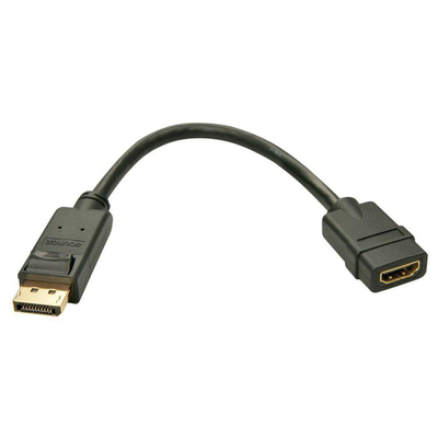 Adapter AV Lindy DisplayPort në HDMI 41005, njëkahësh, i zi