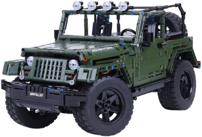 Set tullash ndërtuese Construction Bricks Off Road Car, 2078 pjesë, jeshile kaki