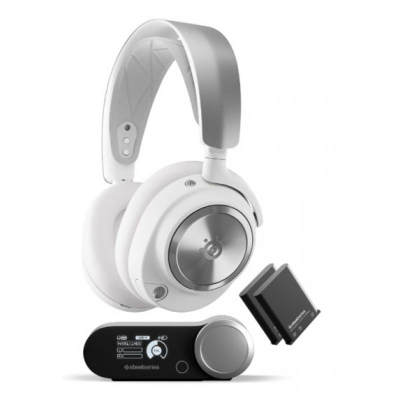 Kufje gaming SteelSeries Arctis Nova Pro Wireless, ANC, Bluetooth, të bardha