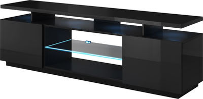 Kabinet TV Coma Meble Eva, 180x40x56 cm, PAL MDF, i zi me shkëlqim