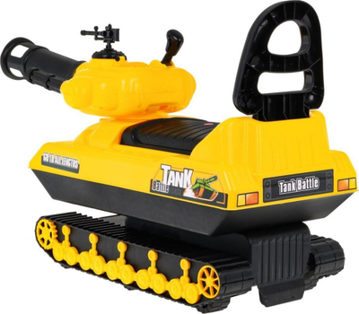 Играчка за јавање Tank ZDN.YD2002, со скриено нокширче, со синџирни тркала, жолта и црна
