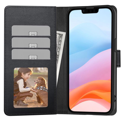 Футрола-паричник Tech-Protect за Motorola Edge 60 Fusion, еко кожа, со магнит, црна