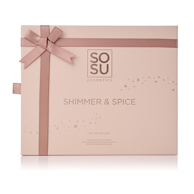 Set grimi SOSU Cosmetics Shimmer & Spice, hije + furçë + laps