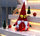 Figurinë dekorative Saska Christmas Santa Gnome, 40cm, me fjongo të artë