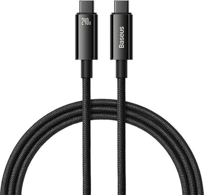 Kabllo USB Baseus CAWJ040001, USB C në USB C, 1 m, 240W, e zezë