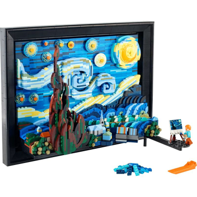 Set LEGO Ideas The Starry Night 21333, 2316 copa, dekor muri, me kornizë të zezë