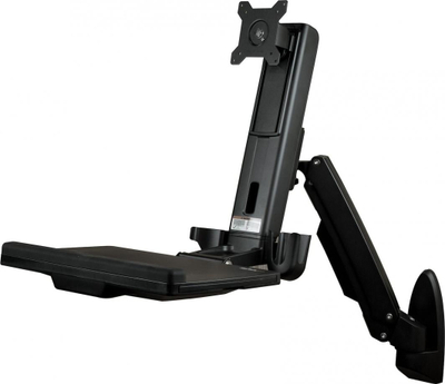 Tavolinë pune murale StarTech.com Wall Mount Workstation, krah artikulues monitori 34", tabaka tastiere dhe mausi, e zezë