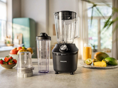 Blender me gotë Philips HR2291/41, 600W, 2L, i zi