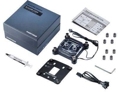 Bllok uji CPU Phanteks Glacier C370I Intel, akrilik, D RGB, i zi