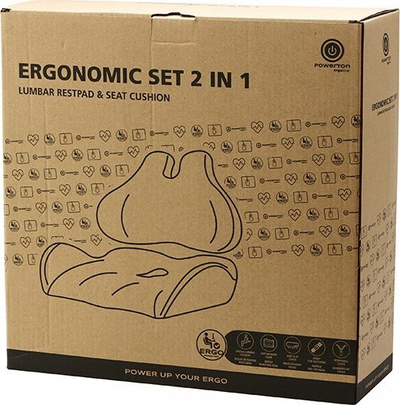 Set jastëk mesit dhe ulëse ergonomike, shkumë memory, ngjyrë antracit