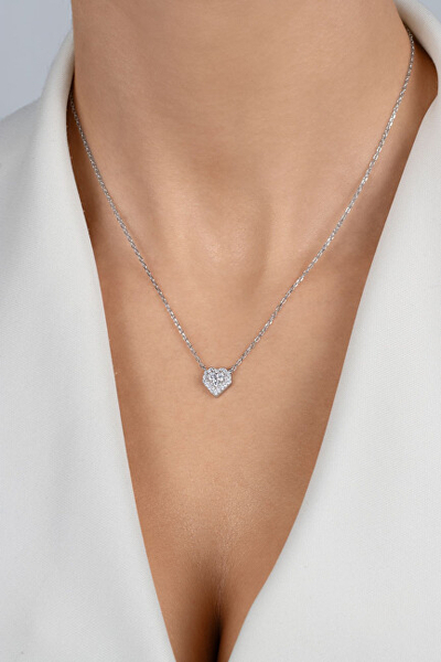 Varëse për femra Brilio Silver Glittering Heart NCL206W, e argjendtë