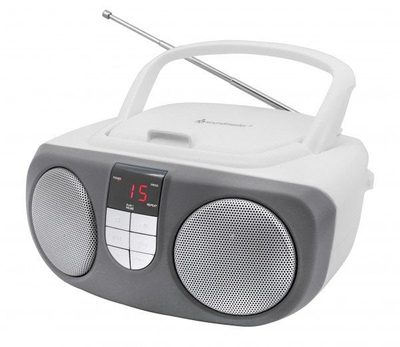 CD player portabel Soundmaster SCD1400WE me radio FM, ngjyrë argjendtë me të bardhë