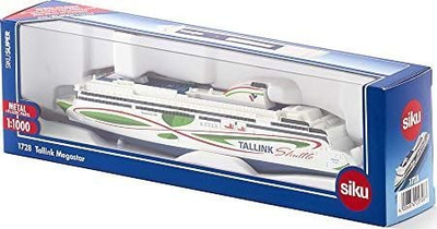 Траект играчка SIKU 1728 Tallink Megastar, размер 1:1000, метал и пластика, бело и сино со зелена