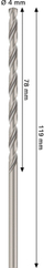 Spiralë metalike Bosch 2608577684 HSS-G, 4 mm, gri metalike