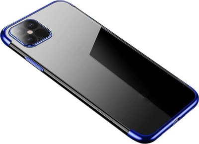 Mbulesë telefoni Hurtel Clear Color për Samsung Galaxy S21 Ultra 5G, xhel TPU i tejdukshëm, kornizë metalike blu