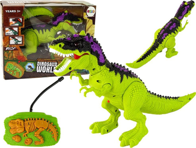 Lodër dinosauri me telekomandë Leantoys, me drita dhe zëra, jeshil