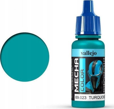 Bojë akrilike Vallejo Mecha Color 69.023 Turquoise, për miniatura, 17 ml, turquoise