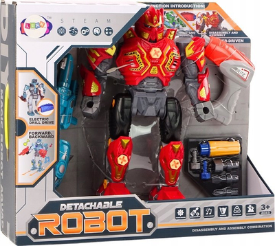 Lodër robot montues Lean Toys, me dritë dhe tinguj, 36.5 cm, e kuqe