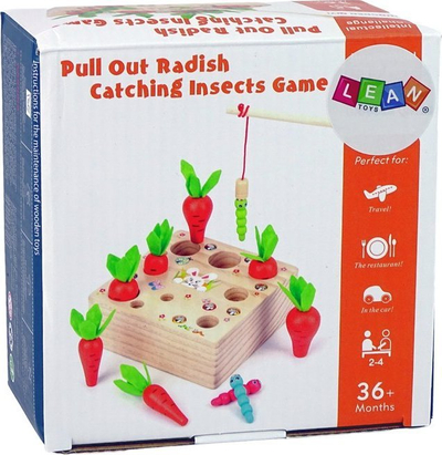 Loja druri edukative Leantoys Carrot Fishing, magnetike, shumëngjyrëshe